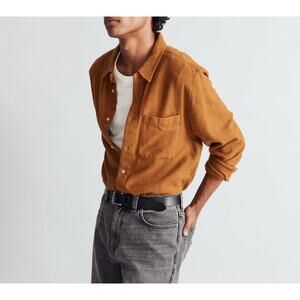 Madewell Sunday Flannel Perfect Long-Sleeve Shirt Dried Cedar Large